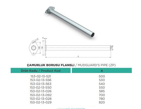 CAMURLUK BORUSU DORSE KULAKLI 500 MM IKI CIVATA